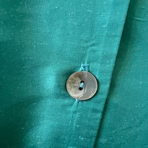 MARIKO 100% SILK BUTTON FRONT BLOUSE XS 3/4 SLEEVE NOTCH COLLAR EVENING ELEGANT - Picture 7 of 12